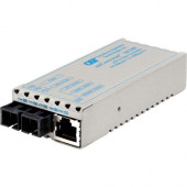 Omnitron Systems miConverter 10/100 Ethernet Fiber Media Converter RJ45 SC Single-Mode 120km - 1 x 10/100BASE-TX, 1 x 100BASE-ZX, USB Powered, Lifetime Warranty - RoHS, WEEE Compliance 1103-3-6