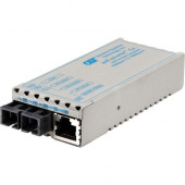 Omnitron Systems miConverter 1000Mbps Gigabit Ethernet Fiber Media Converter RJ45 SC Single-Mode 34km - 1 x 1000BASE-T, 1 x 1000BASE-LX, US AC Powered, Lifetime Warranty - RoHS, WEEE Compliance 1203-2-1