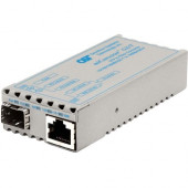 Omnitron Systems miConverter 1000Mbps Gigabit Ethernet Single-Fiber Media Converter RJ45 SFP - 1 x 1000BASE-T, 1 x 1000BASE-X (SFP), US AC Powered, Lifetime Warranty 1219-0-1