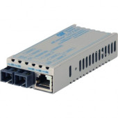 Omnitron Systems miConverter PoE/PD 10/100/1000 Gigabit Ethernet Fiber Media Converter RJ45 SC Single-Mode 12km - 1 x 10/100/1000BASE-T, 1 x 1000BASE-LX, US AC & PoE Powered, Lifetime Warranty 1223D-1-01