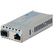 Omnitron Systems miConverter PoE/PD 10/100/1000 Gigabit Ethernet Fiber Media Converter RJ45 SFP - 1 x 10/100/1000BASE-T, 1 x 100/1000BASE-X (SFP), US AC & PoE Powered, Lifetime Warranty 1239D-0-01