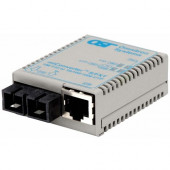 Omnitron Systems miConverter/S 10/100 Ethernet Fiber Media Converter RJ45 SC Single-Mode 30km - 1 x 10/100BASE-T, 1 x 100BASE-LX, USB/US AC Powered, Lifetime Warranty - RoHS, WEEE Compliance 1603-1-1