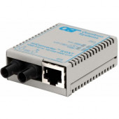 Omnitron Systems miConverter/S 10/100/1000 Gigabit Ethernet Fiber Media Converter RJ45 ST Multimode 550m - 1 x 10/100/1000BASE-T; 1 x 1000BASE-SX; USB Powered; Lifetime Warranty - RoHS, WEEE Compliance 1620-0-6