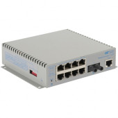 Omnitron Systems OmniConverter Managed Gigabit, MM ST, RJ-45, Ethernet Fiber Switch - 8 x 10/100/1000BASE-T, 1 x 1000BASE-X, AC Power, 5 Year Warranty 2820-0-18-1