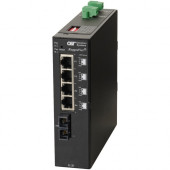 Omnitron Systems RuggedNet Unmanaged Ruggedized Industrial Gigabit, MM SC, RJ-45, Ethernet Fiber Switch - 4 x 10/100/1000BASE-T, 1 x 1000BASE-X, 2xDC Power, 5 Year Warranty 2882-0-14-2Z