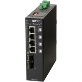 Omnitron Systems RuggedNet Unmanaged Industrial Gigabit High Power 60W PoE, 2xSFP, RJ-45, Ethernet Fiber Switch - 4 x 10/100/1000BASE-T, 2 x 1000BASE-X, 2xDC Power, 5 Year Warranty 3219-0-24-2Z