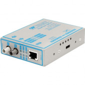 Omnitron Systems FlexPoint 10Mbps Ethernet Fiber Media Converter RJ45 ST Multimode 2km - 1 x 10BASE-T; 1 x 10BASE-FL; US AC Powered; Lifetime Warranty - REACH, RoHS, WEEE Compliance 4300-1