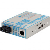 Omnitron Systems FlexPoint 100Mbps Ethernet Fiber Media Converter RJ45 SC Multimode 5km - 1 x 100BASE-TX; 1 x 100BASE-FX; US AC Powered; Lifetime Warranty - RoHS, WEEE Compliance 4330-1