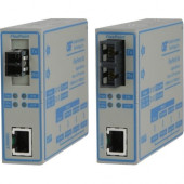 Omnitron Systems Gigabit Ethernet Copper-to-Fiber Media Converter - 1 x Network (RJ-45) - 1 x ST Ports - DuplexST Port - Multi-mode - Gigabit Ethernet - 1000Base-T, 1000Base-X - Wall Mountable, Rail-mountable 4376-0