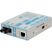 Omnitron Systems FlexPoint 1000Mbps Gigabit Ethernet Fiber Media Converter RJ45 ST Multimode 550m - 1 x 1000BASE-T; 1 x 1000BASE-SX; US AC Powered; Lifetime Warranty - RoHS, WEEE Compliance 4376-1
