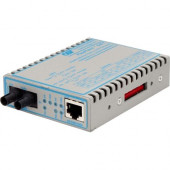 Omnitron Systems FlexPoint 10/100/1000 Gigabit Ethernet Fiber Media Converter RJ45 ST Single-Mode 12km - 1 x 10/100/1000BASE-T; 1 x 1000BASE-LX; US AC Powered; Lifetime Warranty - RoHS, WEEE Compliance 4707-1