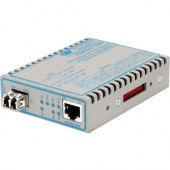 Omnitron Systems FlexPoint 10/100/1000 Gigabit Ethernet Fiber Media Converter RJ45 LC Multimode 550m - 1 x 10/100/1000BASE-T; 1 x 1000BASE-SX; US Power Adapter; Lifetime Warranty - RoHS, WEEE Compliance 4714-1