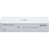 Manhattan 5-Port Gigabit Ethernet Switch - 5 Ports - 2 Layer Supported - Twisted Pair - Desktop - 3 Year Limited Warranty - RoHS Compliance 560696