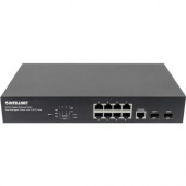 Intellinet Network Solutions 8-Port Gigabit PoE+ Web-Managed Switch with 2 SFP Ports, 140 Watt Power Budget, Desktop, Rackmount with Ears - IEEE 802.3at/af Power over Ethernet (PoE+/PoE) Compliant, Endspan" 561167