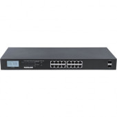 Intellinet Network Solutions 16-Port Gigabit PoE+ Switch with 2 SFP Ports, LCD Display, 370 Watt Power Budget, Rackmount - IEEE 802.3at/af Power over Ethernet (PoE+/PoE) Compliant 561259