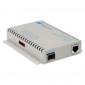 Omnitron Systems iConverter 1000Mbps Gigabit Ethernet Fiber Media Converter RJ45 SFP - 1 x 1000BASE-T; 1 x 1000BASE-X (SFP); Wall-Mount Standalone; US AC Powered; Lifetime Warranty - RoHS, WEEE Compliance 8519N-0-D
