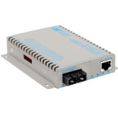 Omnitron Systems iConverter 10/100/1000 Gigabit Ethernet Fiber Media Converter SC Single-Mode 12km - 1 x 10/100/1000BASE-T; 1 x 1000BASE-LX; Wall-Mount Standalone; DC Powered; Lifetime Warranty - RoHS, WEEE Compliance 8523N-1-F