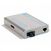 Omnitron Systems iConverter 10/100/1000 Gigabit Ethernet Single-Fiber Media Converter SC Single-Mode BiDi 20km - 1 x 10/100/1000BASE-T; 1 x 1000BASE-BX-D (1550/1310); Wall-Mount Standalone; DC Powered; Lifetime Warranty - RoHS, WEEE Compliance 8531N-1-F