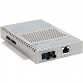 Omnitron Systems OmniConverter 10/100/1000 PoE Gigabit Ethernet Fiber Media Converter Switch RJ45 ST Single-Mode 12km - 1 x 10/100/1000BASE-T, 1 x 1000BASE-LX, US AC Powered, Lifetime Warranty 9401-1-11