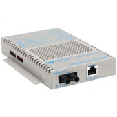 Omnitron Systems OmniConverter 10/100/1000 PoE Gigabit Ethernet Fiber Media Converter Switch RJ45 ST Multimode 550m Wide Temp - 1 x 10/100/1000BASE-T; 1 x 1000BASE-SX; US AC Powered; Lifetime Warranty 9400-0-11W