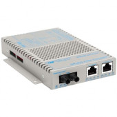 Omnitron Systems OmniConverter 10/100/1000 PoE Gigabit Ethernet Fiber Media Converter Switch RJ45 ST Multimode 550m Wide Temp - 2 x 10/100/1000BASE-T; 1 x 1000BASE-SX; US AC Powered; Lifetime Warranty - RoHS, WEEE Compliance 9400-0-21W