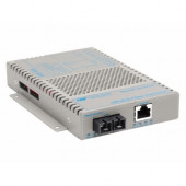Omnitron Systems OmniConverter 10/100/1000 PoE Gigabit Ethernet Fiber Media Converter Switch RJ45 SC Multimode 550m - 1 x 10/100/1000BASE-T; 1 x 1000BASE-SX; Univ. AC Powered; Lifetime Warranty - RoHS, WEEE Compliance 9402-0-12