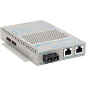 Omnitron Systems OmniConverter 10/100/1000 PoE Gigabit Ethernet Fiber Media Converter Switch RJ45 SC Single-Mode 12km - 2 x 10/100/1000BASE-T; 1 x 1000BASE-LX; US AC Powered; Lifetime Warranty - RoHS, WEEE Compliance 9403-1-21