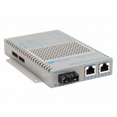Omnitron Systems OmniConverter 10/100/1000 PoE Gigabit Ethernet Fiber Media Converter Switch RJ45 SC Single-Mode 12km Extended Temp - 2 x 10/100/1000BASE-T; 1 x 1000BASE-LX; US AC Powered; Lifetime Warranty 9403-1-21Z