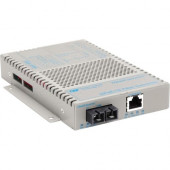 Omnitron Systems OmniConverter 10/100/1000 PoE+ Gigabit Ethernet Fiber Media Converter Switch RJ45 SC Multimode 550m - 1 x 10/100/1000BASE-T; 1 x 1000BASE-SX; US AC Powered; Lifetime Warranty - RoHS, WEEE Compliance 9422-0-11