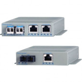 Omnitron Systems 10/100/1000 Media Converter with Power over Ethernet (PoE, PoE+ or 60W PoE) - Network (RJ-45) - 1x PoE+ (RJ-45) Ports - 1 x SC Ports - DuplexSC Port - Multi-mode - Gigabit Ethernet - 10/100/1000Base-T, 1000Base-SX - Rack-mountable, Deskto