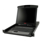 APC LCD Console - KVM console with KVM switch - 8 ports - PS/2 - 17" - rack-mountable - VGA - black - 1U - for P/N: AR3106SP, SMX1000C, SMX1500RM2UC, SMX1500RM2UCNC, SMX750C, SMX750CNC, SRT5KRMXLW-TW AP5808