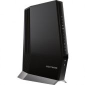 Netgear Nighthawk CAX80 IEEE 802.11ax Ethernet, Cable Wireless Router - 2.40 GHz ISM Band - 5 GHz UNII Band - 750 MB/s Wireless Speed - 4 x Network Port - 1 x Broadband Port - USB - 2.5 Gigabit Ethernet - VPN Supported - Desktop CAX80-100NAS