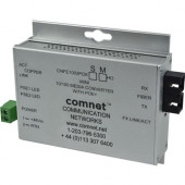 Comnet Industrially Hardened 100Mbps Media Converter with 48V POE, Mini - Network (RJ-45) - 1x PoE+ (RJ-45) Ports - 2 x ST Ports - Single-mode - Fast Ethernet - 10/100Base-TX, 100Base-FX - Rail-mountable CNFE1005POESHO/M