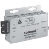 Comnet CNFE1002SAC1B-M Electrical to Optical Media Converter - 1 x Network (RJ-45) - 1 x ST Ports - 10/100Base-TX, 100Base-FX - Rail-mountable - TAA Compliance CNFE1002SAC1B-M