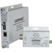 Comnet CNFE1003S2A Transceiver/Media Converter - 1 x Network (RJ-45) - 2 x SC Ports - DuplexSC Port - Single-mode - Fast Ethernet - 10/100Base-T, 10/100Base-TX, 100Base-FX - Rail-mountable, Wall Mountable, Rack-mountable - TAA Compliance CNFE1003S2A