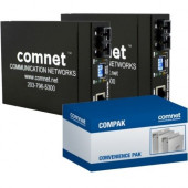 Comnet Commercial Grade 10/100 Mbps Ethernet Media Converter Kit - 1 x Network (RJ-45) - 1 x SC Ports - DuplexSC Port - Multi-mode - Fast Ethernet - 10/100Base-TX, 100Base-FX - TAA Compliance COMPAKFE2SCM2