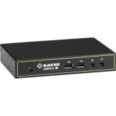 Black Box Emerald SE Receiver - 2 Computer(s) - 328 ft Range - 1920 x 1200 Maximum Video Resolution - 1 x Network (RJ-45) - 4 x USB - 2 x DVI - 120 V AC, 230 V AC Input Voltage - For PC, Linux, Mac - TAA Compliance EMD2002SE-R