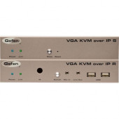 Gefen VGA KVM over IP - 330 ft Range - WUXGA - 1920 x 1200 Maximum Video Resolution - 3 x Network (RJ-45) - 2 x USB - 1 x VGA - Rack-mountable - 1U EXT-VGAKVM-LANRX