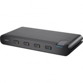 Belkin Advanced Secure DVI-I KVM Switch; 4-Port - 4 Computer(s) - 1 Local User(s) - 3840 x 2160 - 2 x PS/2 Port - 6 x USB - 5 x DVI - Desktop - TAA Compliance F1DN104B-3
