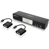 IOGEAR MiniView KVM Switchbox - 2 Computer(s) - 1 Local User(s) - 3840 x 2160 - 5 x USB - 3 x DVI GCS1782MDPKIT