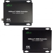 Avue HDMI-EX250, 4K HDBaseT HDMI Extender, up to 250ft. for 1080P/ 150ft. for 4K - 1 Input Device - 1 Output Device - 250 ft Range - 1 x Network (RJ-45) - 1 x HDMI In - 1 x HDMI Out - 4K - Rack-mountable HDMI-EX250