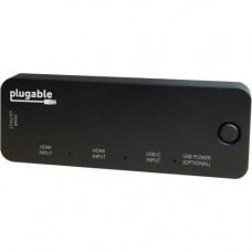 Plugable HDMI Switch With USB-C - 3840 Ã&Atilde;&Acirc;&Atilde;&Acirc; 2160 - 4K - 3 x 1 - 1 x HDMI Out HDMI-SC3