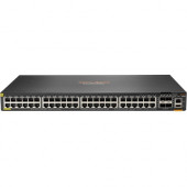 HPE Aruba 6300F 48-port 1GbE Class 4 PoE and 4-port SFP56 Switch - 48 Ports - Manageable - 3 Layer Supported - Modular - 4 SFP Slots - Twisted Pair, Optical Fiber - 1U High - Rack-mountable - Lifetime Limited Warranty - TAA Compliance JL665A#ABA