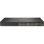 HPE Aruba 6300F 24-port 1GbE and 4-port SFP56 Switch - 24 Ports - Manageable - 3 Layer Supported - Modular - 4 SFP Slots - Twisted Pair, Optical Fiber - 1U High - Rack-mountable - Lifetime Limited Warranty - TAA Compliance JL668A#ABA