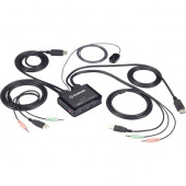 Black Box 2-Port 4K60 DisplayPort Cable KVM Switch - 2 Computer(s) - 1 Local User(s) - 3840 x 2160 - 2 x USB - Desktop - 1 x DisplayPort - TAA Compliance KV62-CBL