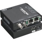 Black Box Fast Ethernet Hardened Media Converter - 2 x RJ-45 , 1 x ST Duplex - 10/100Base-TX, 100Base-X - External, Rack-mountable - TAA Compliance LBH100AE-H-ST