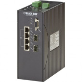 Black Box Ethernet Switch - 4 Ports - Manageable - TAA Compliant - 2 Layer Supported - Modular - Twisted Pair, Optical Fiber - DIN Rail Mountable, Rack-mountable - 5 Year Limited Warranty LEH1104A-2SFP
