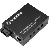 Black Box Copper to Fiber Media Converter Multimode SC 1000Mbps to RJ45 - 1 x Network (RJ-45) - 1 x SC Ports - Multi-mode, Single-mode - Gigabit Ethernet - 10/100/1000Base-TX, 1000Base-FX - Standalone, Rack-mountable - TAA Compliance LGC211A