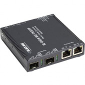Black Box LGC340A Transceiver/Media Converter - 2 x Network (RJ-45) - Gigabit Ethernet - 1000Base-T, 100Base-TX, 100Base-FX, 1000Base-X - 2 x Expansion Slots - SFP - 2 x SFP Slots - Rail-mountable - TAA Compliance LGC340A