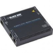 Black Box Gigabit PoE+ Media Converter - 10/100/1000BASE-T to SFP - 2x PoE+ (RJ-45) Ports - Gigabit Ethernet - 10/100/1000Base-TX, 1000Base-X - 1 x Expansion Slots - SFP - 1 x SFP Slots - Rail-mountable, Wall Mountable - TAA Compliance LGC5210A